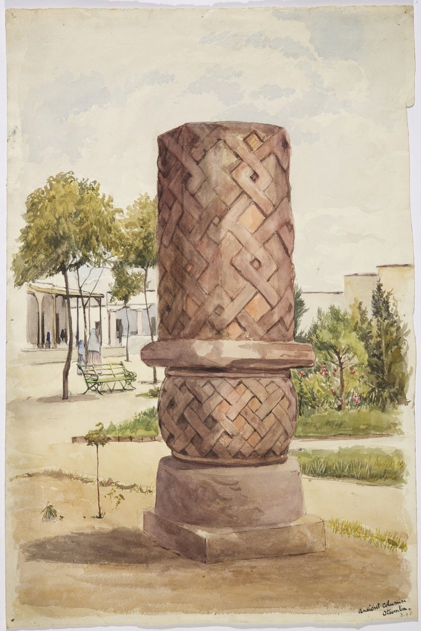 Statue or column at Otumba, Mexico (watercolor) بواسطة أديلا بريتون