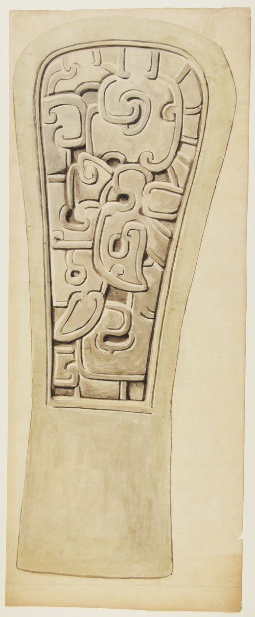 Stone relief from Veracuz, Mexico (watercolor & graphite) بواسطة أديلا بريتون