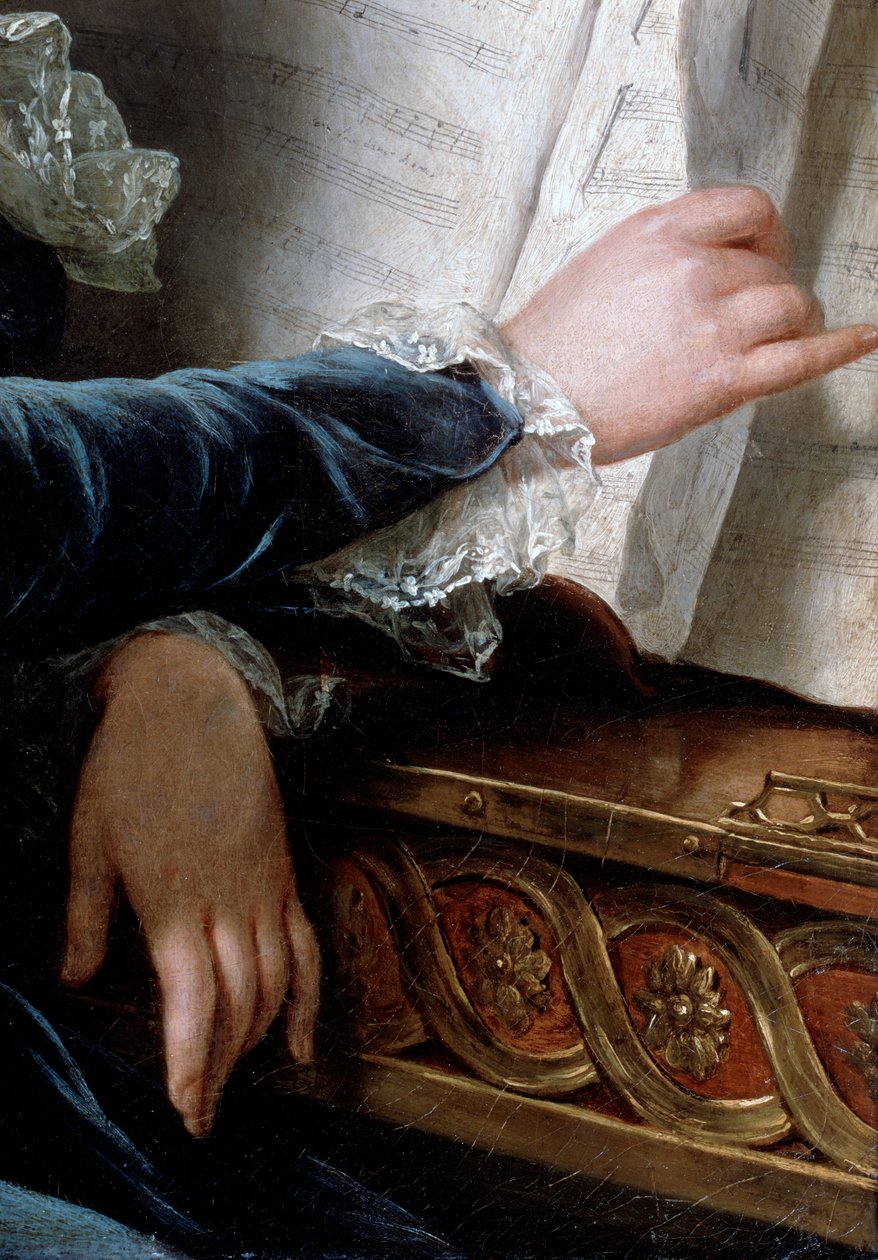 Comtesse de Selve صنع الموسيقى ، التفاصيل ، 1787. بواسطة أديلايد لابيل جويارد