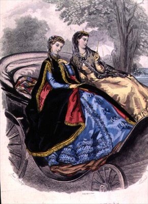 فساتين السيدات من Madame Breant-Castel ، عباءات من Grands Magazins du Louvre من قسم "Fashion Illustrated" في "Journal De La Famille"، pub. بواسطة Leroy بواسطة أديل أنايس (بعد) كولين
