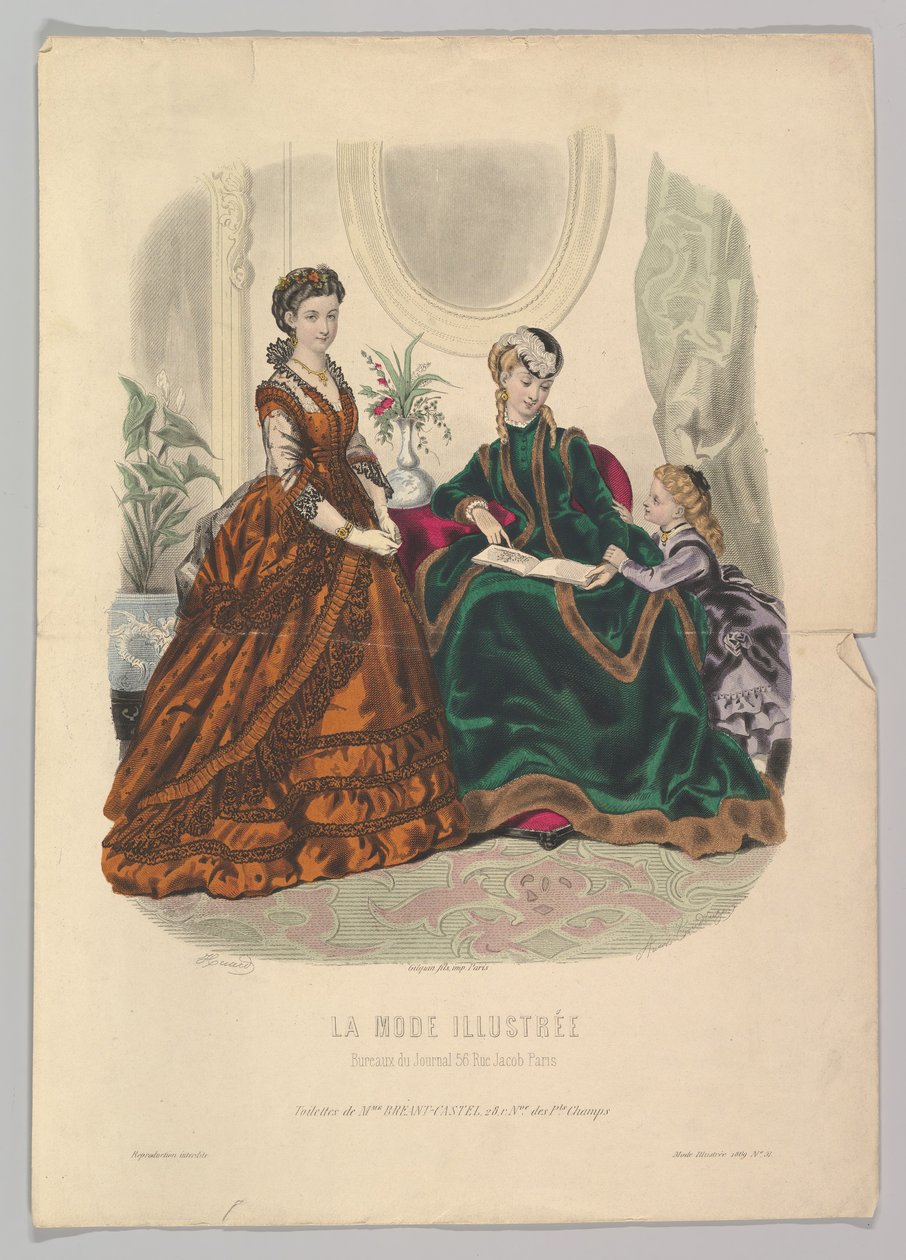 رقم 51 من La Mode Illustrée ، 1869. بواسطة Adèle Anaïs Colin