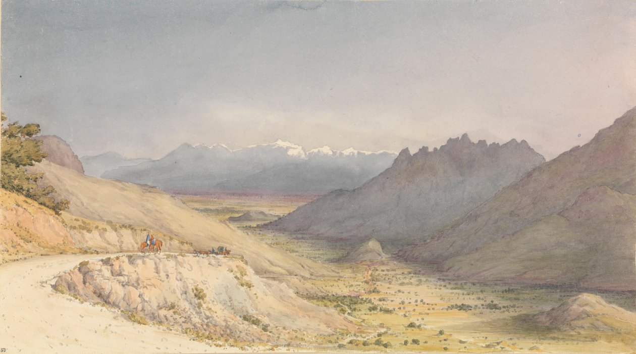 "كويستا دي تشاكابوكو، تطل على سان فيليبي دي أكونكاغوا [تشيلي]، 14 يناير 1851 بواسطة الأدميرال السير إدوارد جينيس فانشاو