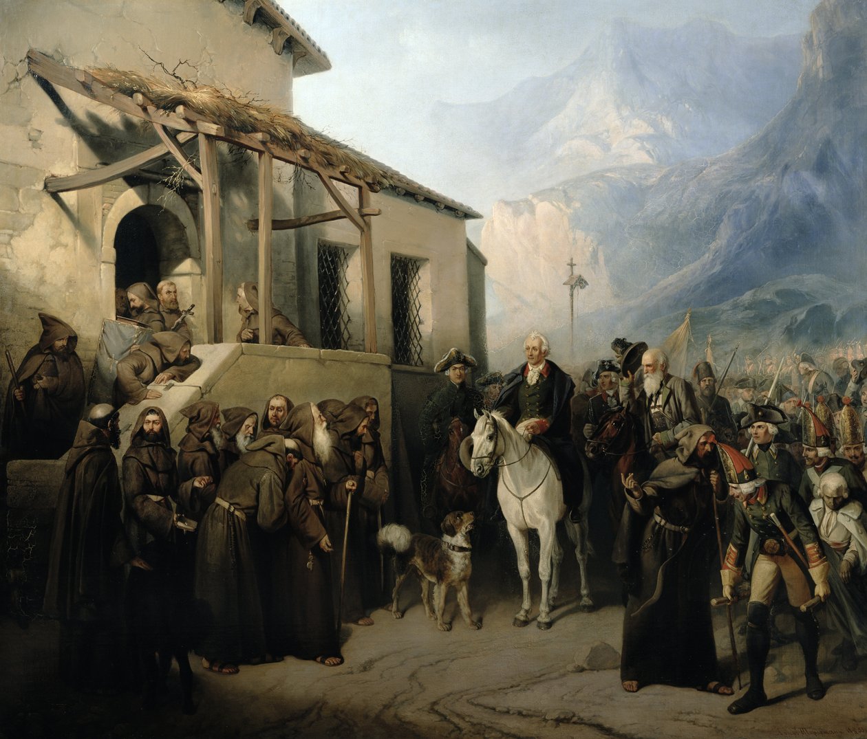 المشير الميداني ألكسندر سوفوروف في قمة سانت جوتهارد ، 13 سبتمبر 1799 ، 1855 بواسطة ادولف جوسيفويتش شارلمان