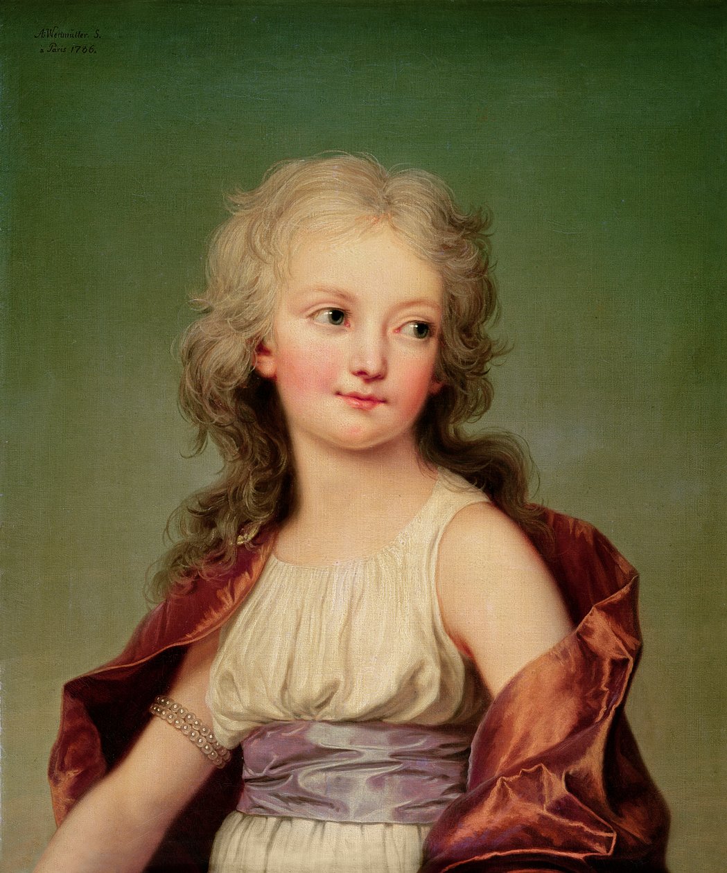 صورة ماري تيريز شارلوت من فرنسا (1778-1851) دوقة أنجوليم ، 1786 بواسطة أدولف أولريتش ويرتمولر