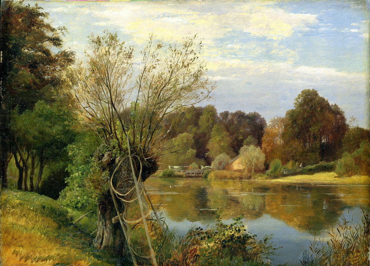 بالقرب من Aumuhle ، c.1830 (زيت على ورق مثبت على بطاقة) بواسطة ادولف فولمر