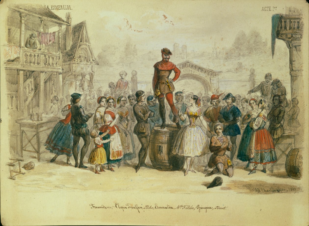 تصميم المسرح للباليه La Esmeralda بقلم C. Pugni ، 1849 بواسطة ادولف شارلمان