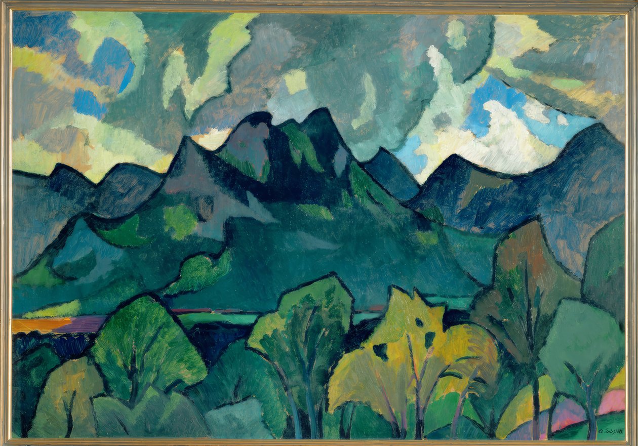 المناظر الطبيعية الجبلية البافارية العليا بالقرب من Brannenburg بواسطة Adolf Erbslöh