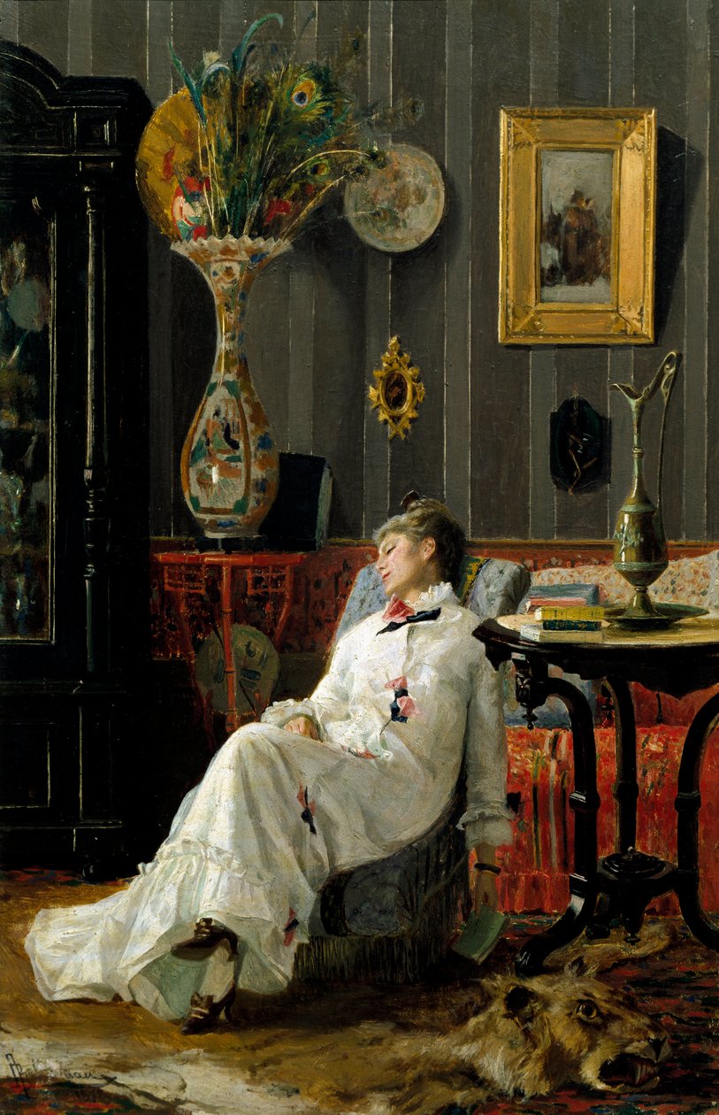 القيلولة. لوحة لأدولفو بيليمباو (1845-1938) بواسطة أدولفو بيليمبو