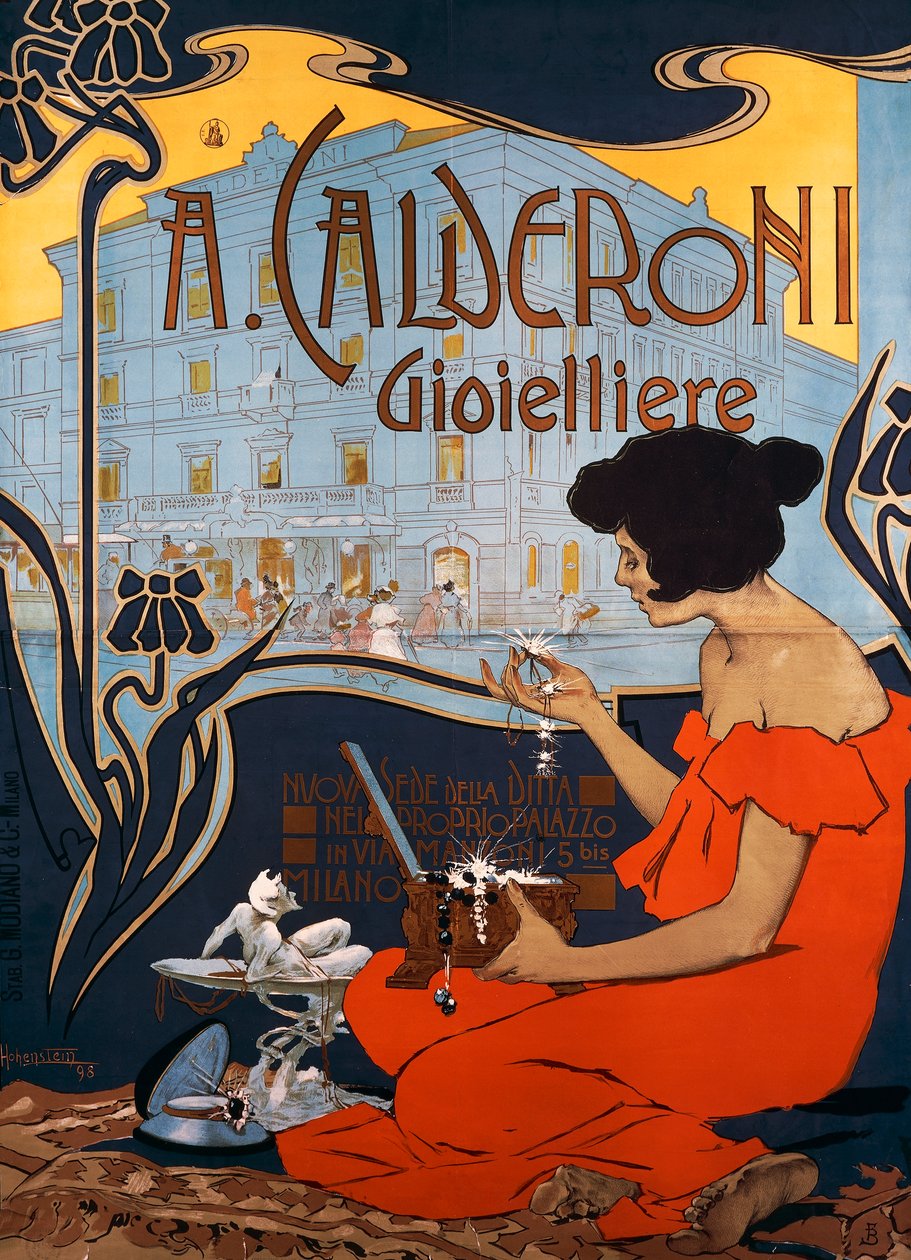 Advertising poster for Calderoni Jewelers in Milan بواسطة أدولف هوهنشتاين