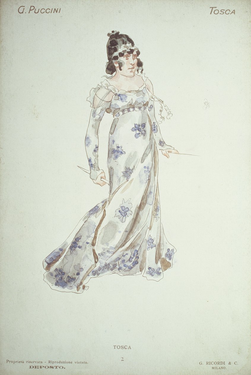 تصميم الأزياء في "Tosca" من قبل جياكومو بوتشيني (1858-1954) بواسطة أدولف هوهنشتاين