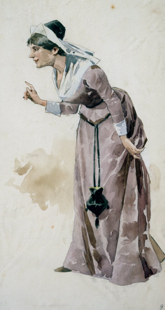 رسم زي لأدولف هوهنشتاين (1854-1928) للعرض الأول لأوبرا فالستاف ، بواسطة جوزيبي فيردي (1813-1901) ، تم أداؤه في مسرح لا سكالا في ميلانو ، 9 فبراير بواسطة أدولف هوهنشتاين