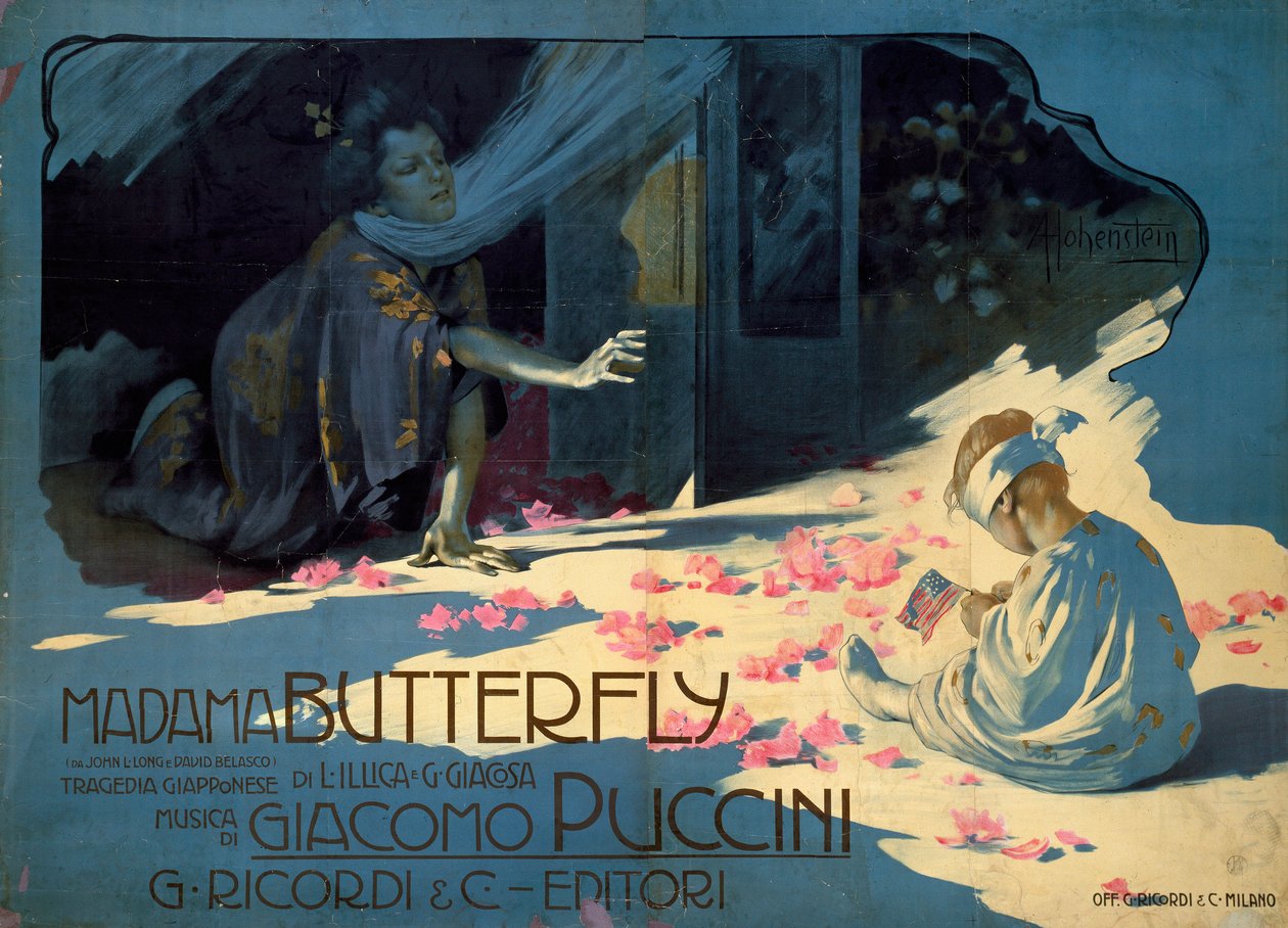Poster for opera “Madame Butterfly” by Giacomo Puccin بواسطة أدولف هوهنشتاين
