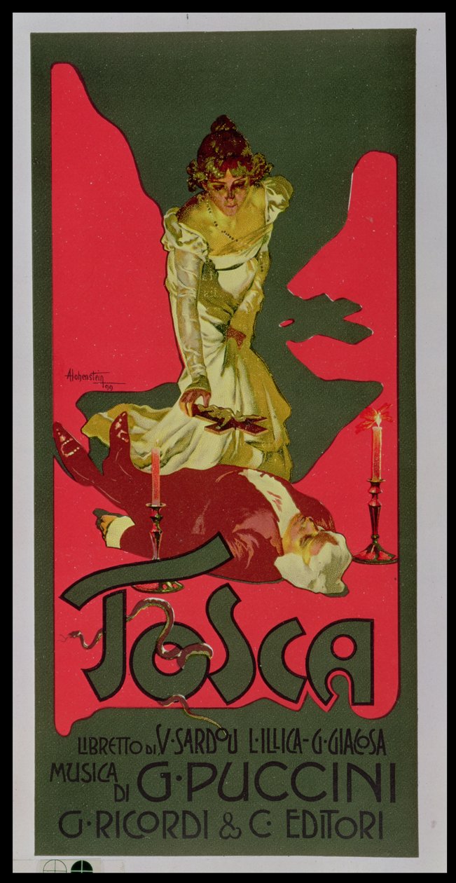 Tosca ، ملصق يعلن عن أداء بواسطة أدولف هوهنشتاين