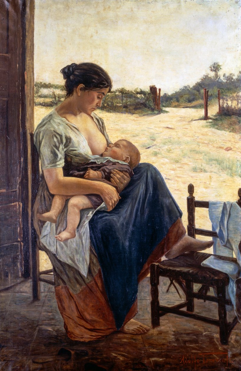 Maternity, by Adolfo Tommasi (1851-1933), oil on canvas بواسطة أدولفو توماسي