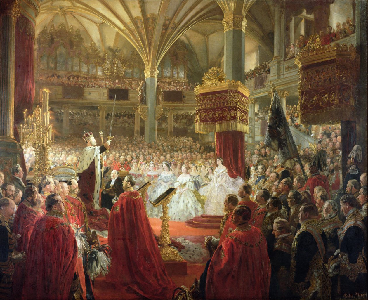 تتويج الملك ويليام الأول في كونيجسبيرج عام 1861 ، c.186165 بواسطة أدولف مينزل