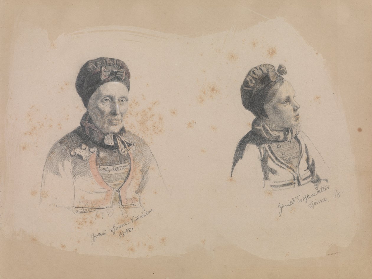 جيرترود سكون و Gunhild Torstensdatter Skjønne بواسطة أدولف تيدماند