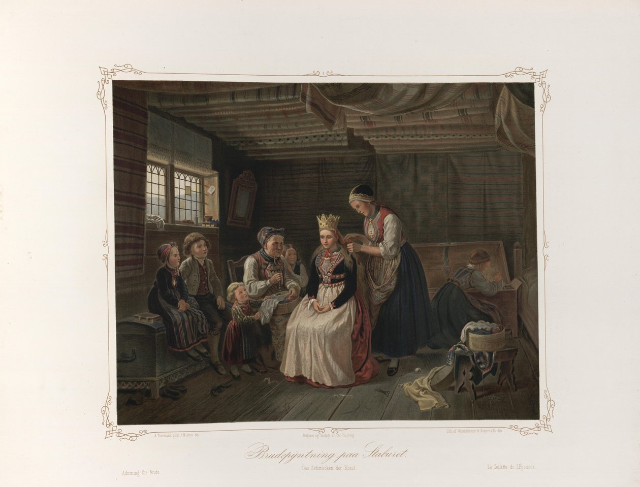 رسم توضيحي مأخوذ من كتاب صور الحياة العامة النرويجية بواسطة Tidemand ، Adolph ونشره Chr. تونسبيرج (كريستيانيا ، 1858) بواسطة أدولف تيدماند