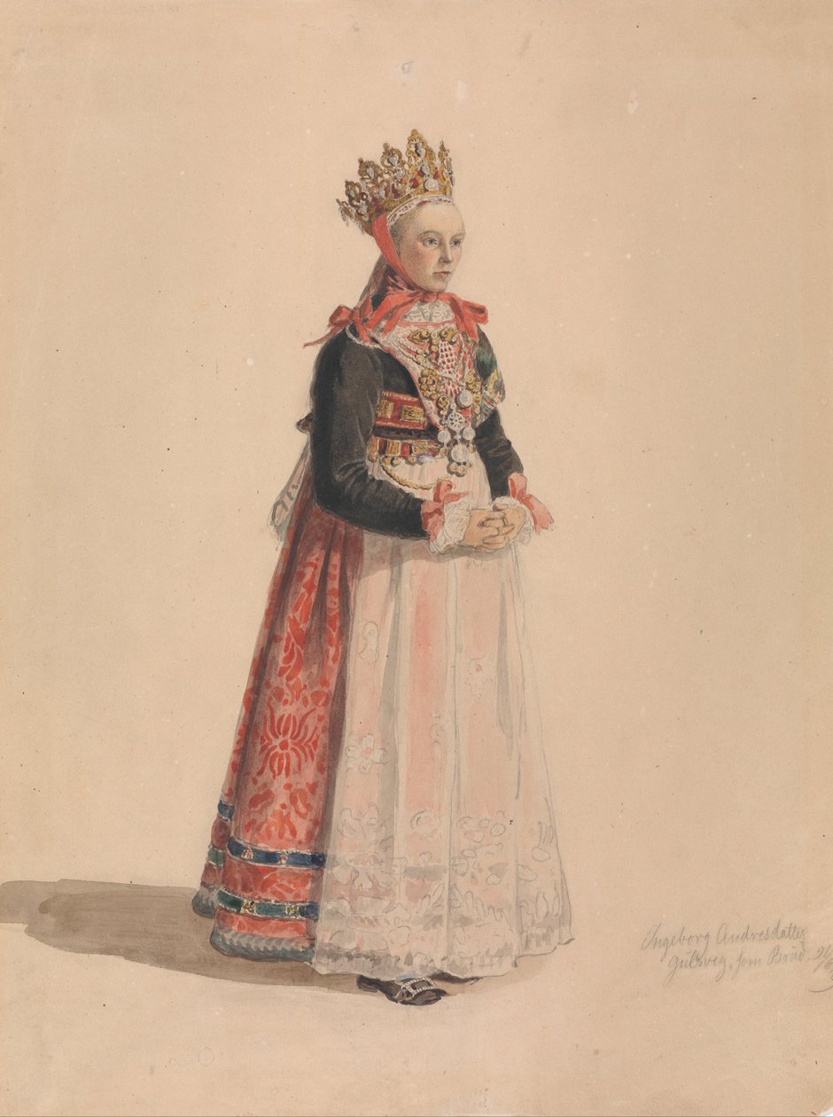 Ingeborg Andresdatter Gulsvik كعروس بواسطة أدولف تيدماند