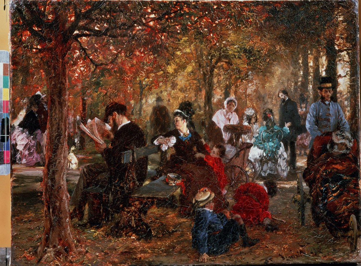 "Dans le jardin du Luxembourg a Paris" (In the Jardin de Luxembourg) Peinture d