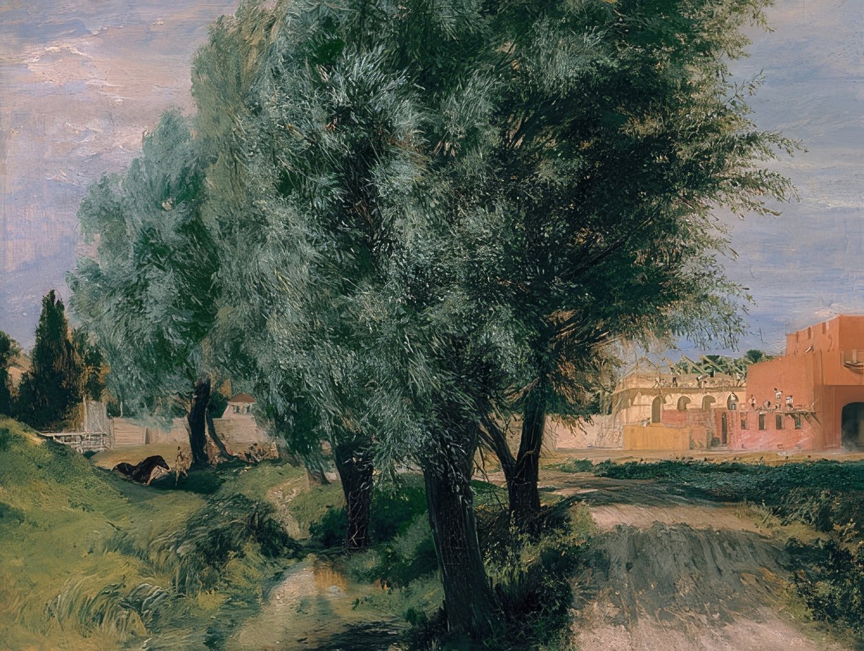 موقع البناء مع الصفصاف. 1846 بواسطة أدولف مينزل