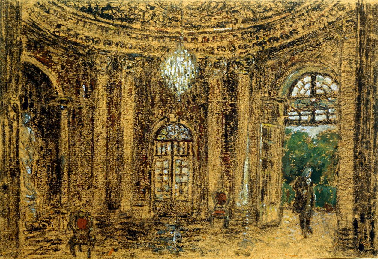 حفل موسيقي في سانسوسي ، دراسة ، 1850s بواسطة أدولف مينزل