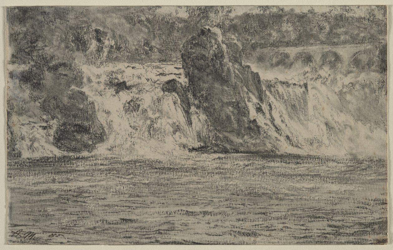 شلالات الراين في شافهاوزن Rheinfall von Schaffhausen ، 1885. بواسطة أدولف مينزل