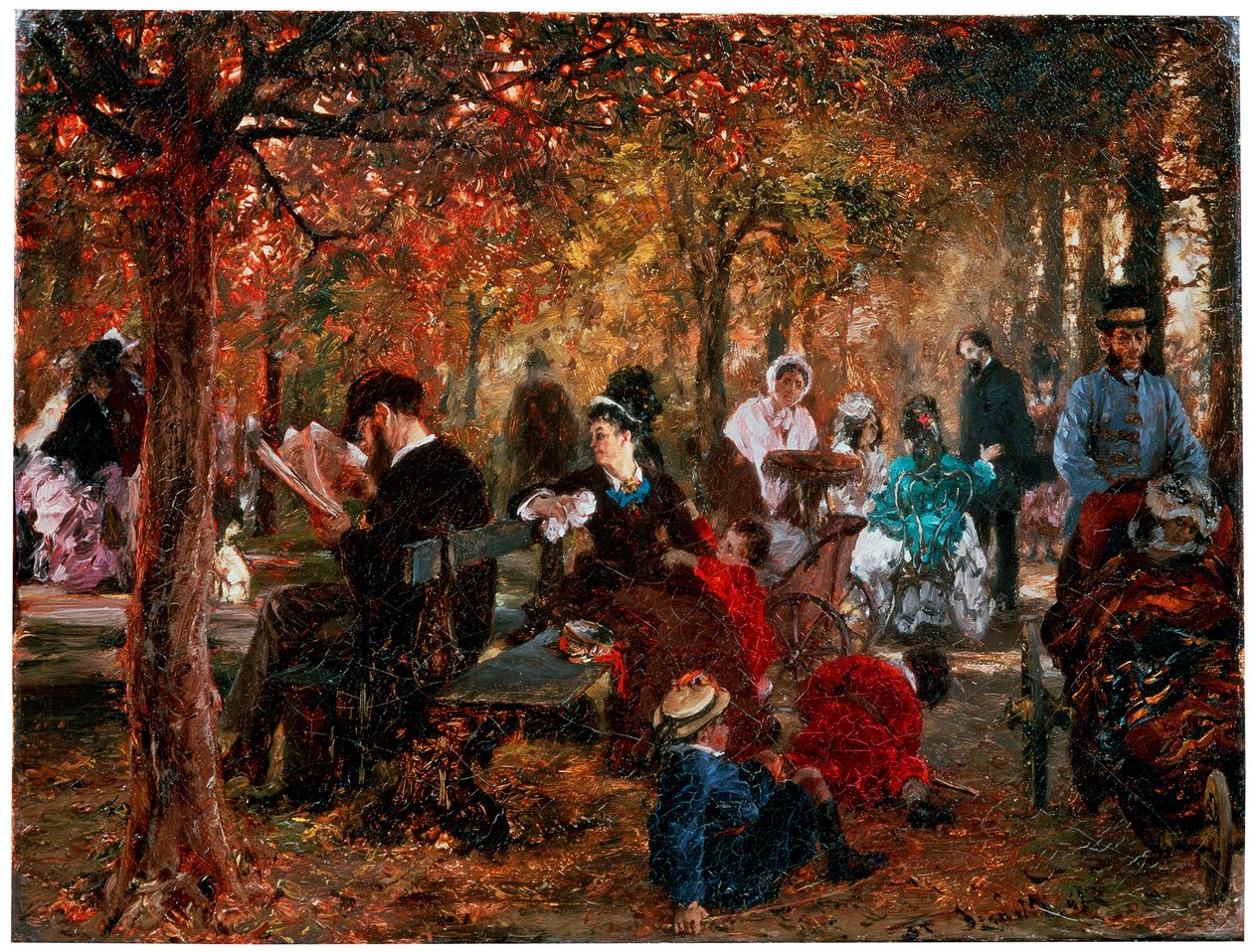 في Jardin de Luxembourg A ذكريات Jardin de Luxembourg ، 1876. بواسطة أدولف مينزل