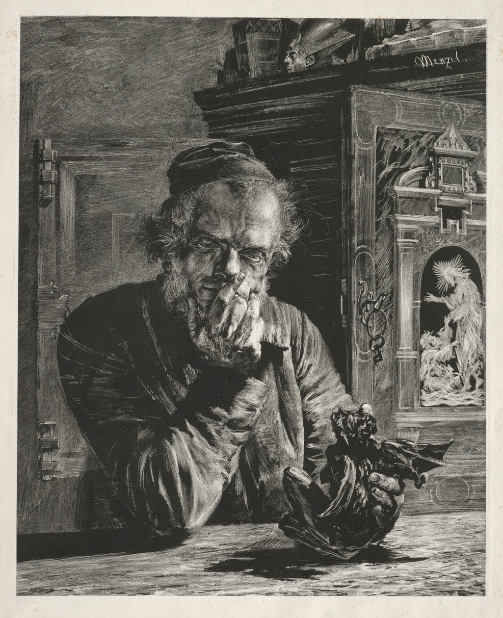 الأثري - صورة ذاتية ، 1851. بواسطة أدولف مينزل