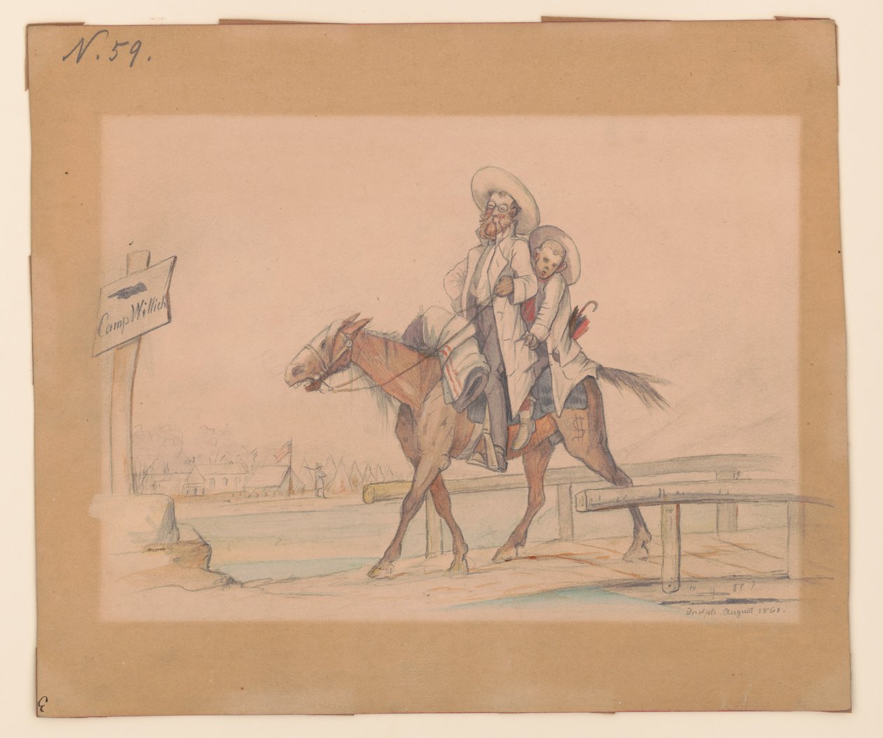 وصول Henry Von Trebra و Louis V. Trebra إلى Camp Morton ، Indpls من مزرعتهم في ماديسون ، إلينوي. بواسطة أدولف ميتزنر