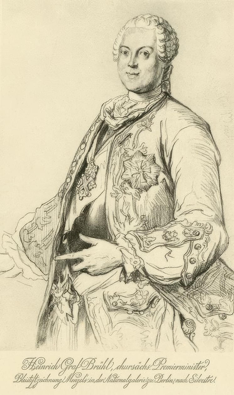 Heinrich von Brühl - Menzel n. Silvestre بواسطة أدولف مينزل