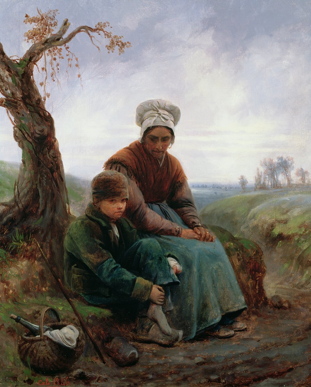 امرأة وصبي فلاحان ، 1846 بواسطة أدولف فيليكس كالس