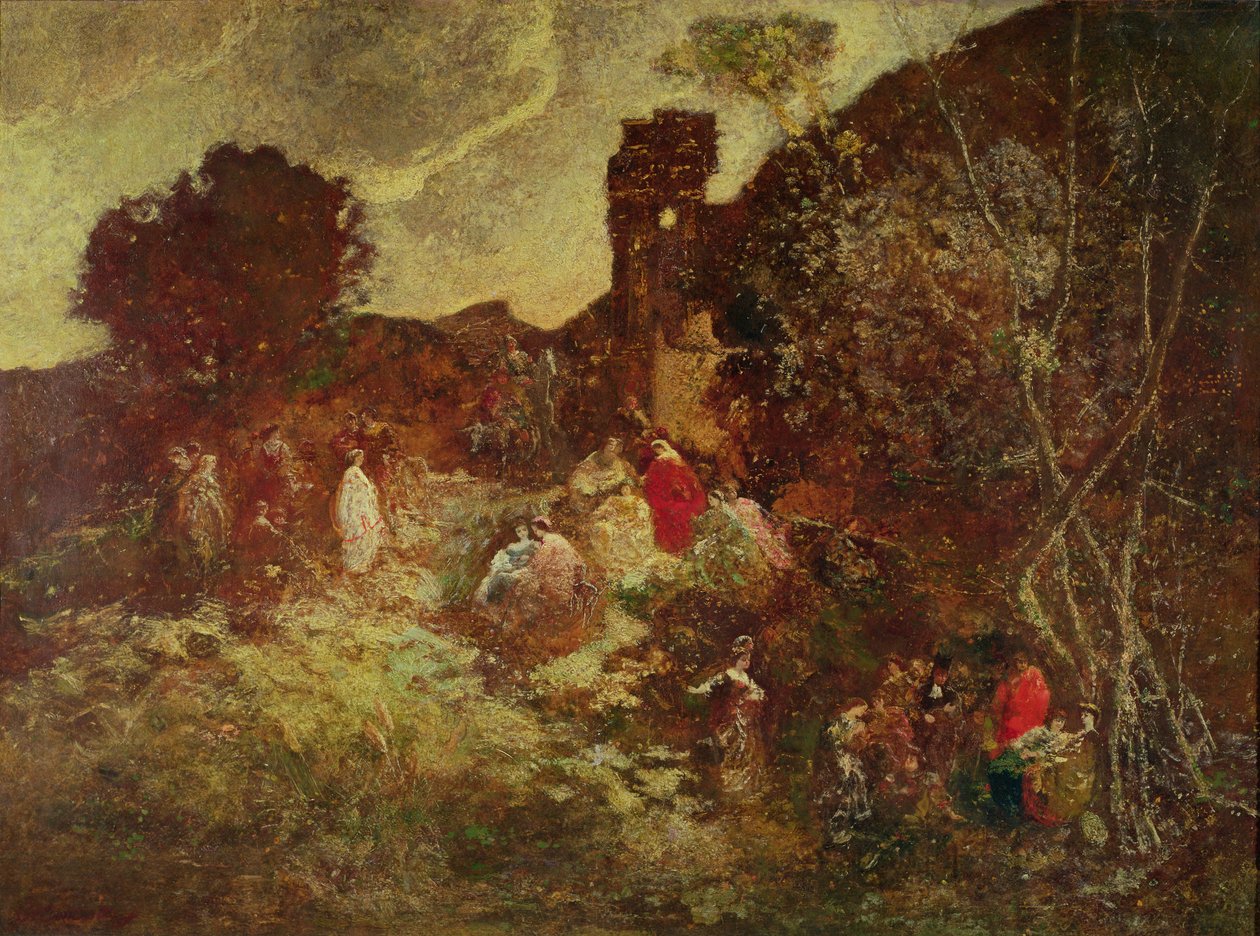 دون كيشوت وسانشو بانزا ، c.1865 بواسطة أدولف جوزيف توماس مونتيسيلي