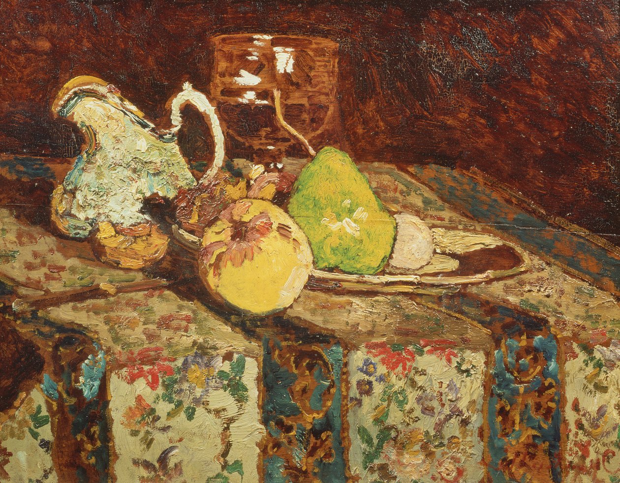 الحياة الساكنة مع إبريق أبيض ، c.1878-80 (لوحة) بواسطة أدولف جوزيف توماس مونتيسيلي