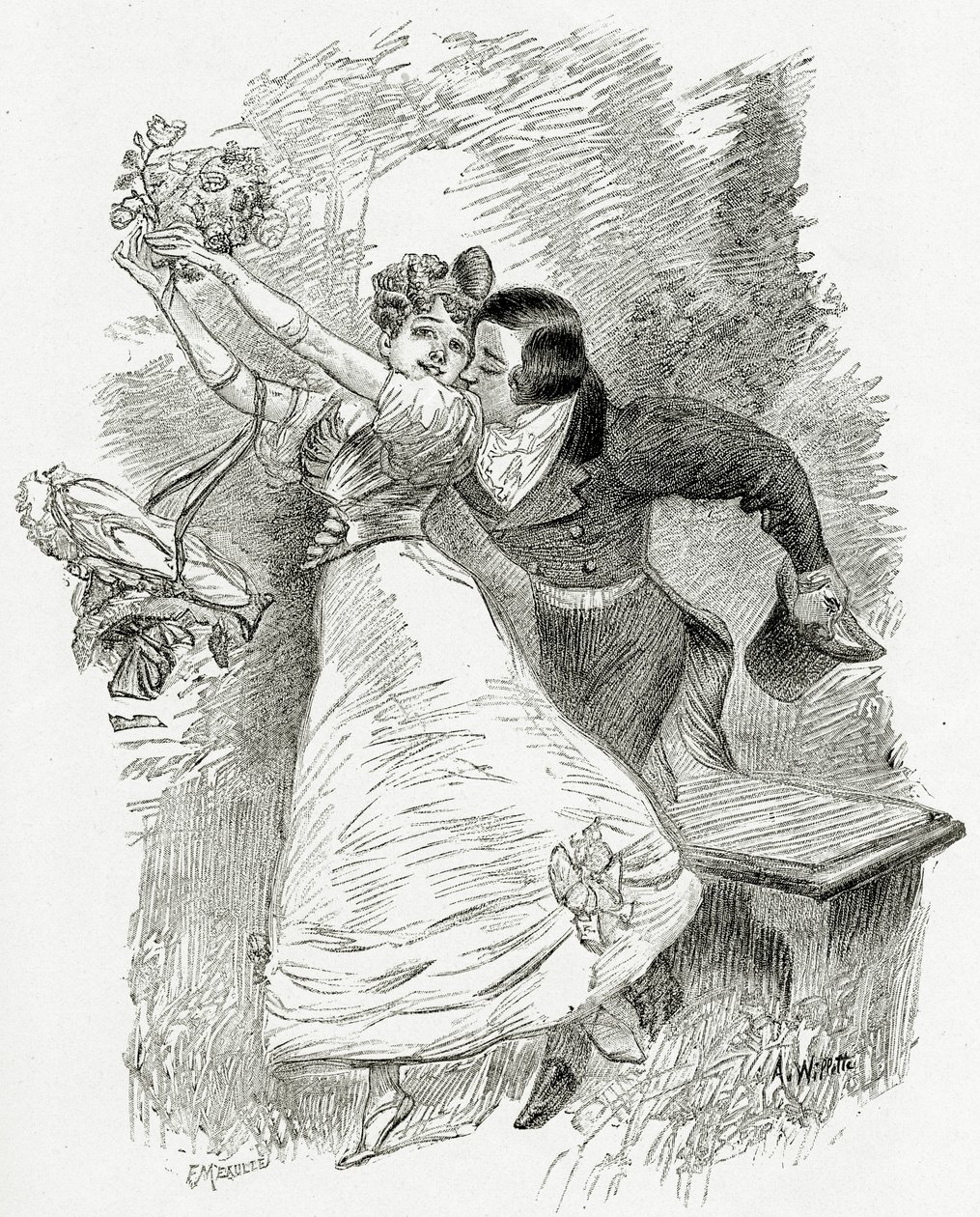 رسم توضيحي من Toute la Lyre ، القرن التاسع عشر (bw engraving) بواسطة أدولف ليون ويليت