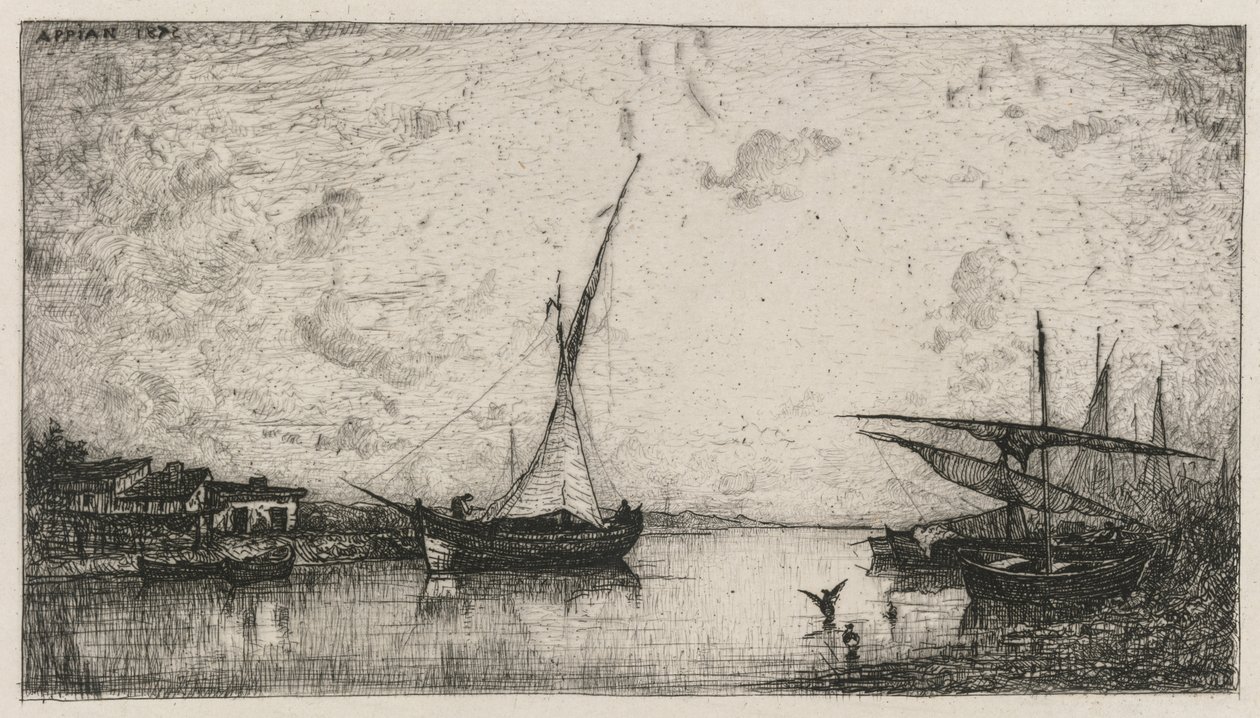 القناة aux Martigues ، 1872. بواسطة أدولف أبيان