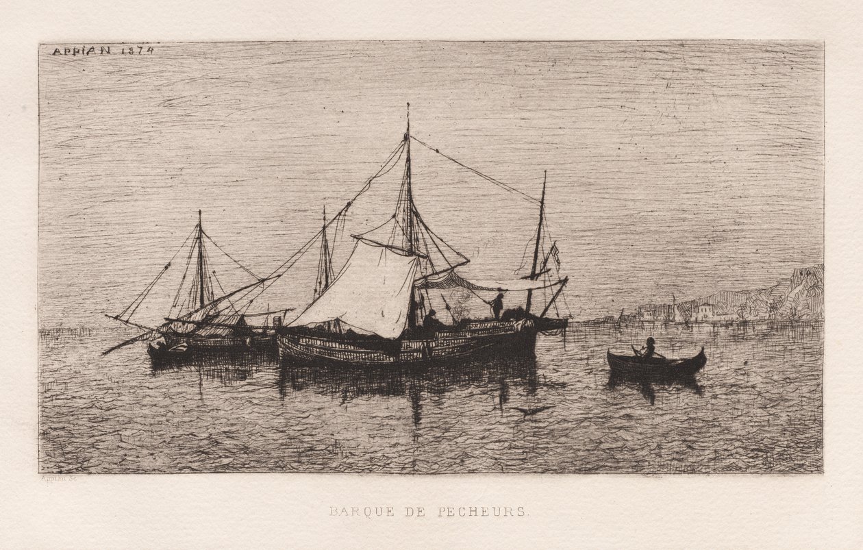 قارب صيدساحل شحن قارب الساحل الإيطالي ... ، 1874. بواسطة أدولف أبيان