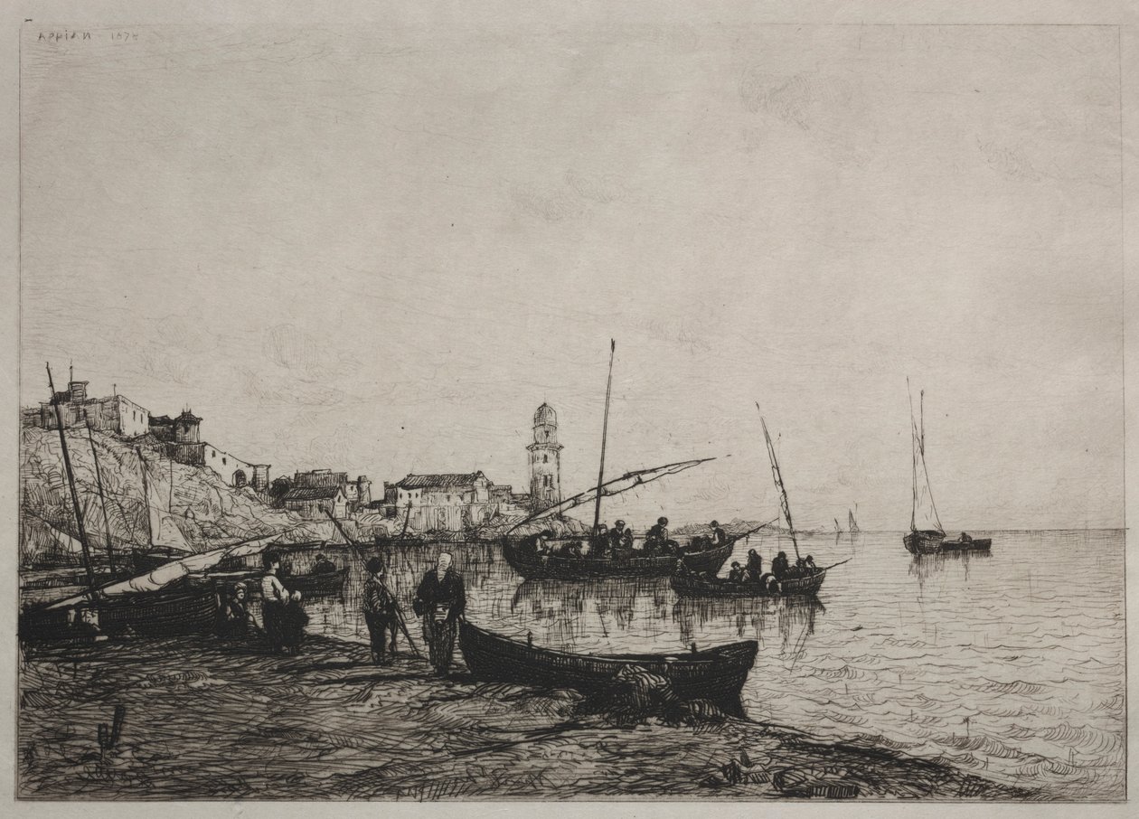 عودة قوارب الصيد في كوليور ، بالقرب من الحدود الإسبانية ، 1878. بواسطة أدولف أبيان