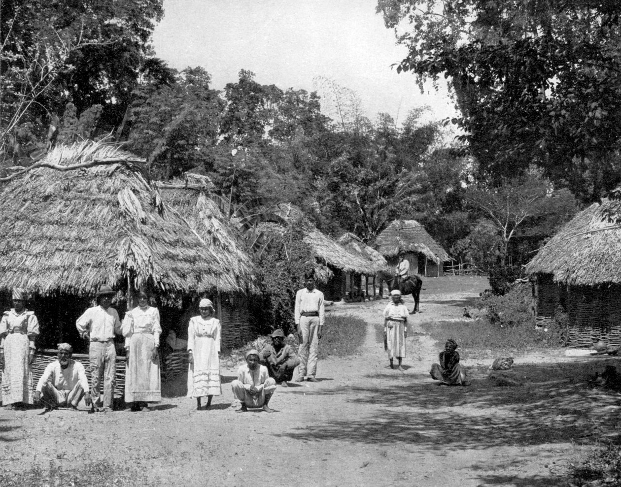 الأكواخ الأصلية ، جامايكا ، c1905. بواسطة أدولف دوبيرلي وابنه