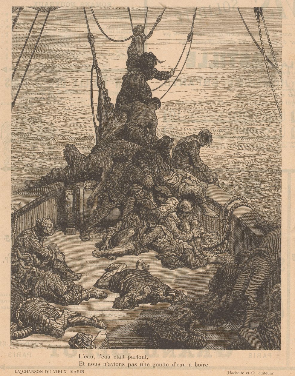 السفينة مع طاقم معاناة La chanson du vieux marin (العنوان على الكائن) بواسطة Adolphe François Pannemaker (ربما)
