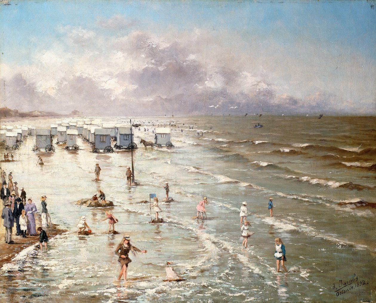 الشاطئ في أوستند ، 1892 بواسطة أدولف جاكوبس