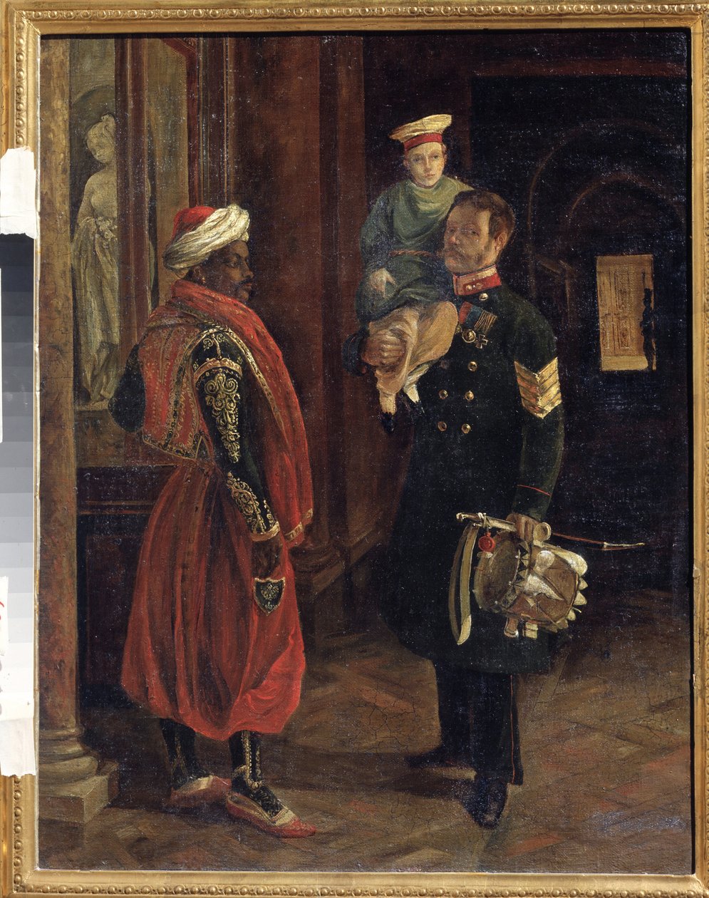 مشهد في المحكمة. لوحة لأدولف لادورنر (1798-1856) ، زيت على قماش ، حوالي عام 1840. الفن الفرنسي في القرن التاسع عشر. متحف الدولة للحرب والتاريخ في بورودينو ، موسكو. بواسطة أدولف لادورنر