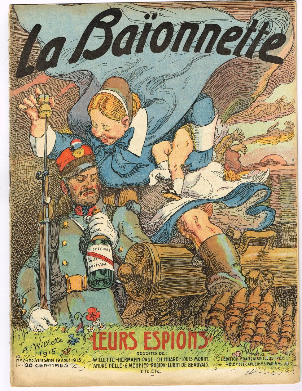 Cover of “” La Baionnette””, Satirique en Colours بواسطة أدولف ليون ويليت
