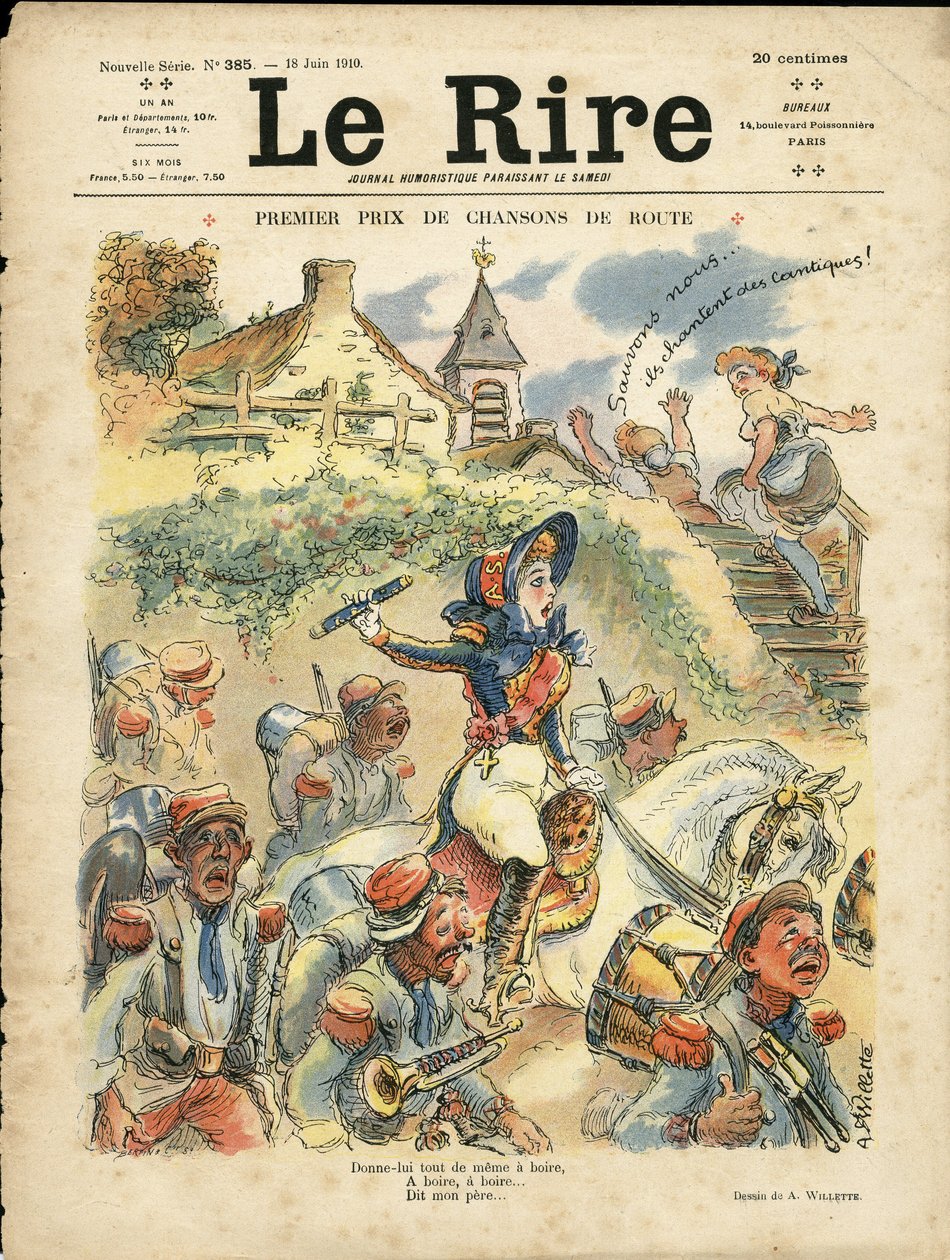 رسم توضيحي لـ Adolphe dit Willette (1857-1926) لغلاف Le Lire بواسطة أدولف ليون ويليت