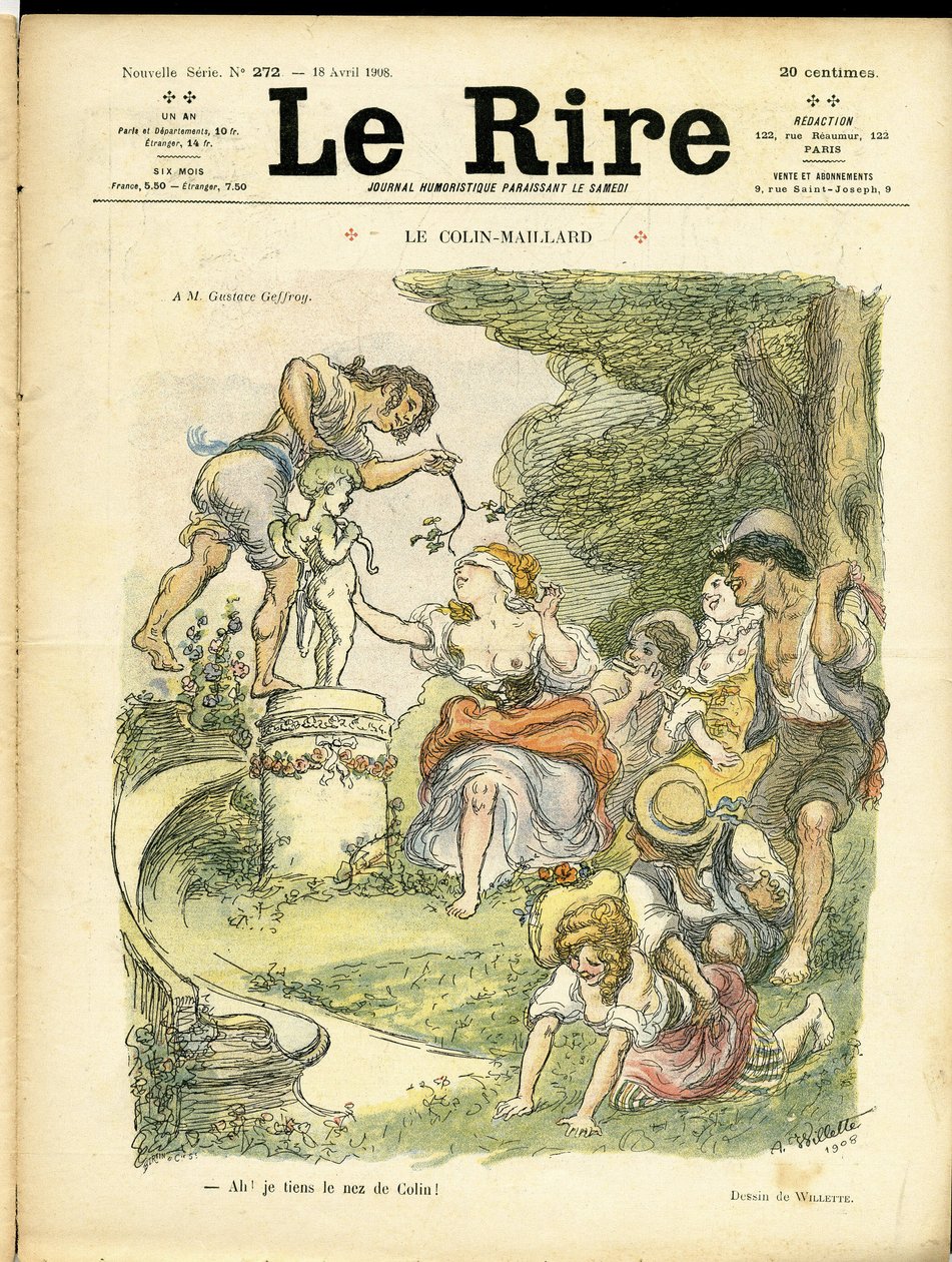 رسم توضيحي لـ Adolphe dit Willette (1857-1926) لغلاف Le Rire بواسطة أدولف ليون ويليت