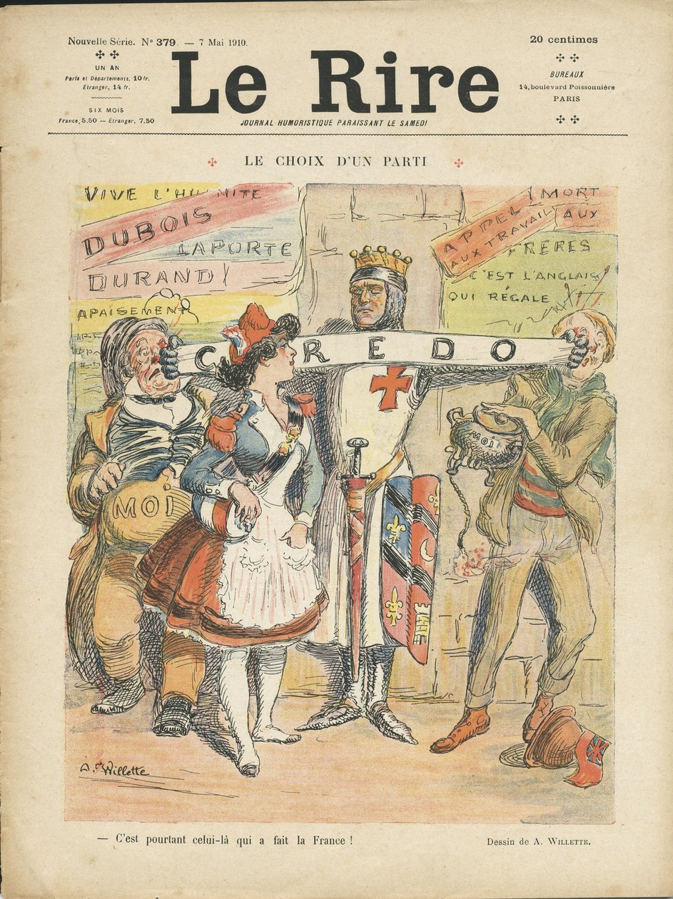 Illustration of Adolphe dit Willette (1857-1926) for the Cover of Le Rire, 07/05/10 - Party Choice - Elections - Marianne بواسطة أدولف ليون ويليت