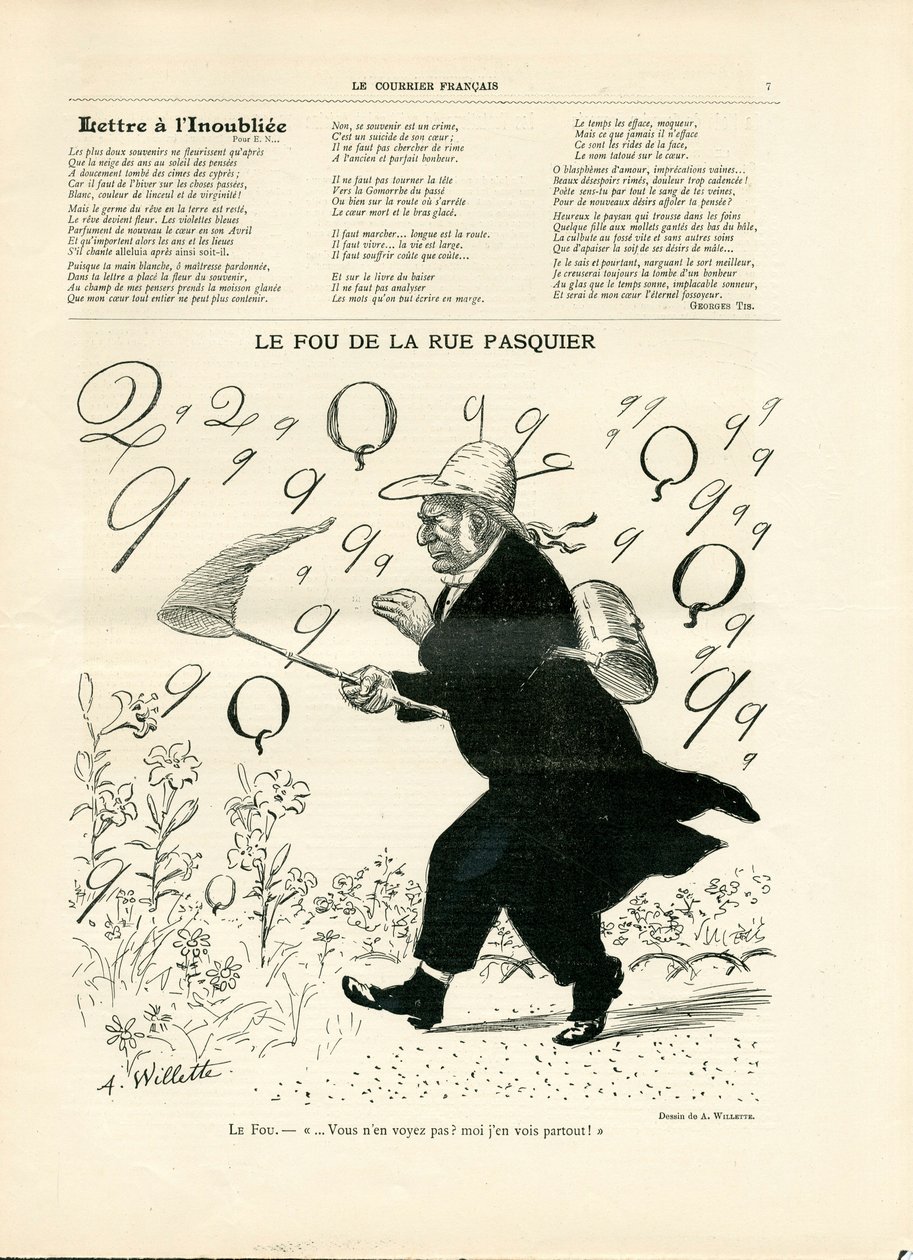 Le Courier francais، number 10، Satirical in B&W بواسطة أدولف ليون ويليت