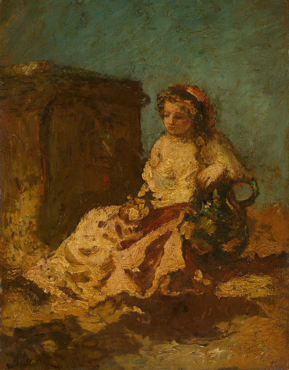 تأمل امرأة جالسة ، ج. 187879. بواسطة أدولف مونتيسيلي