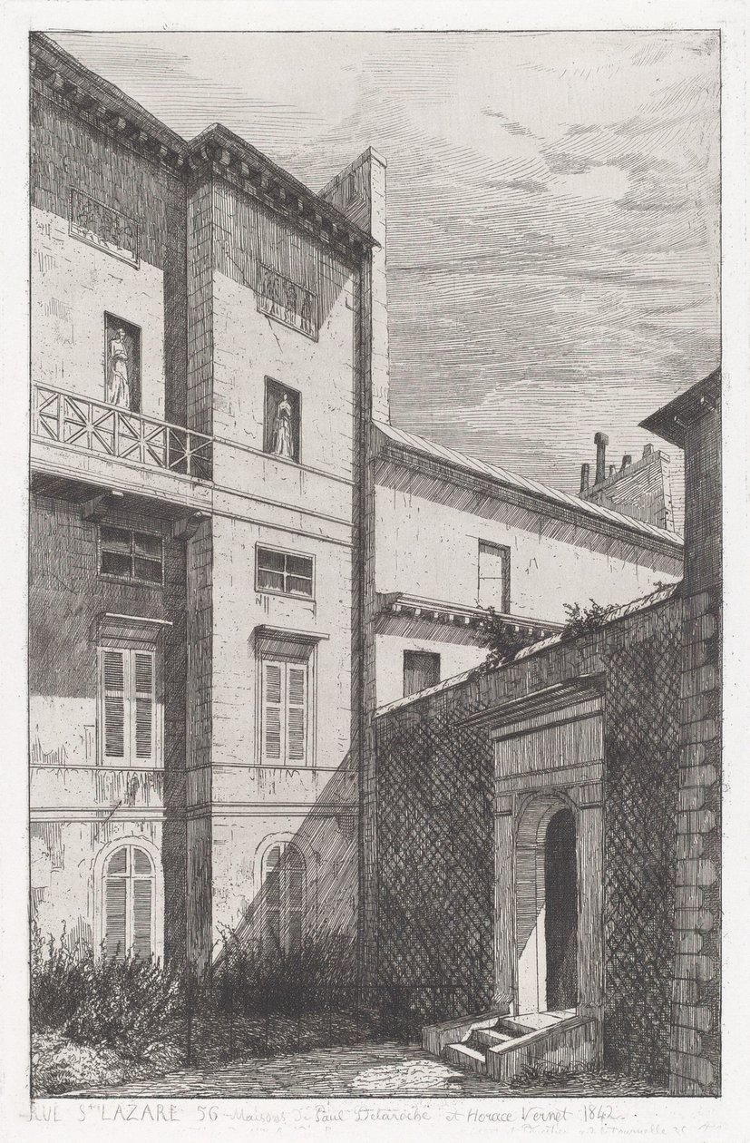 شارع سانت لازار 56 ، منزل بول ديلاروش وهوراس فيرنيه بواسطة Adolphe Théodore Jules Martial Potémont