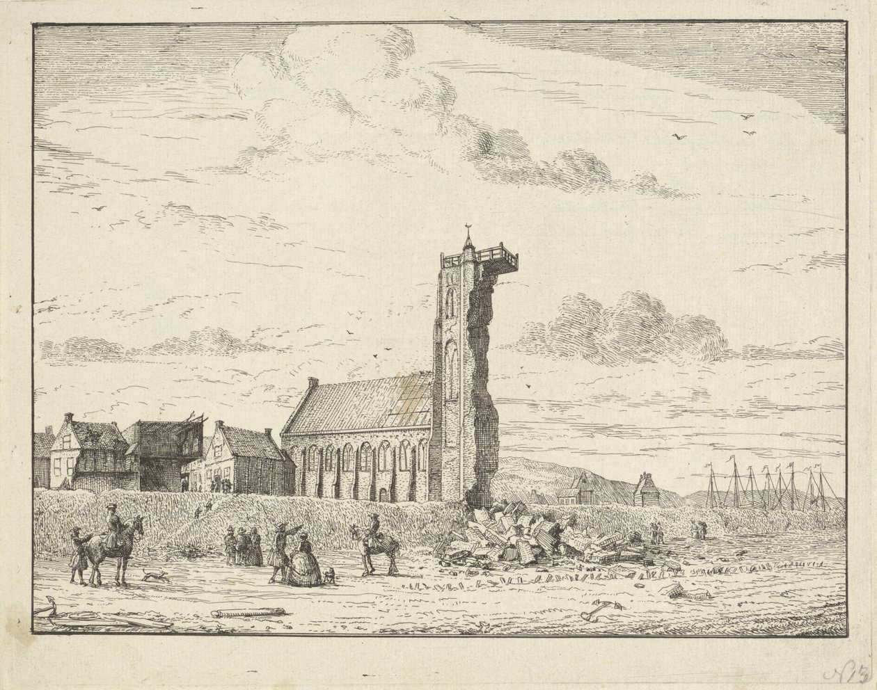 برج منهار في Egmond aan Zee ، 1741 بواسطة أدريان سبيندر