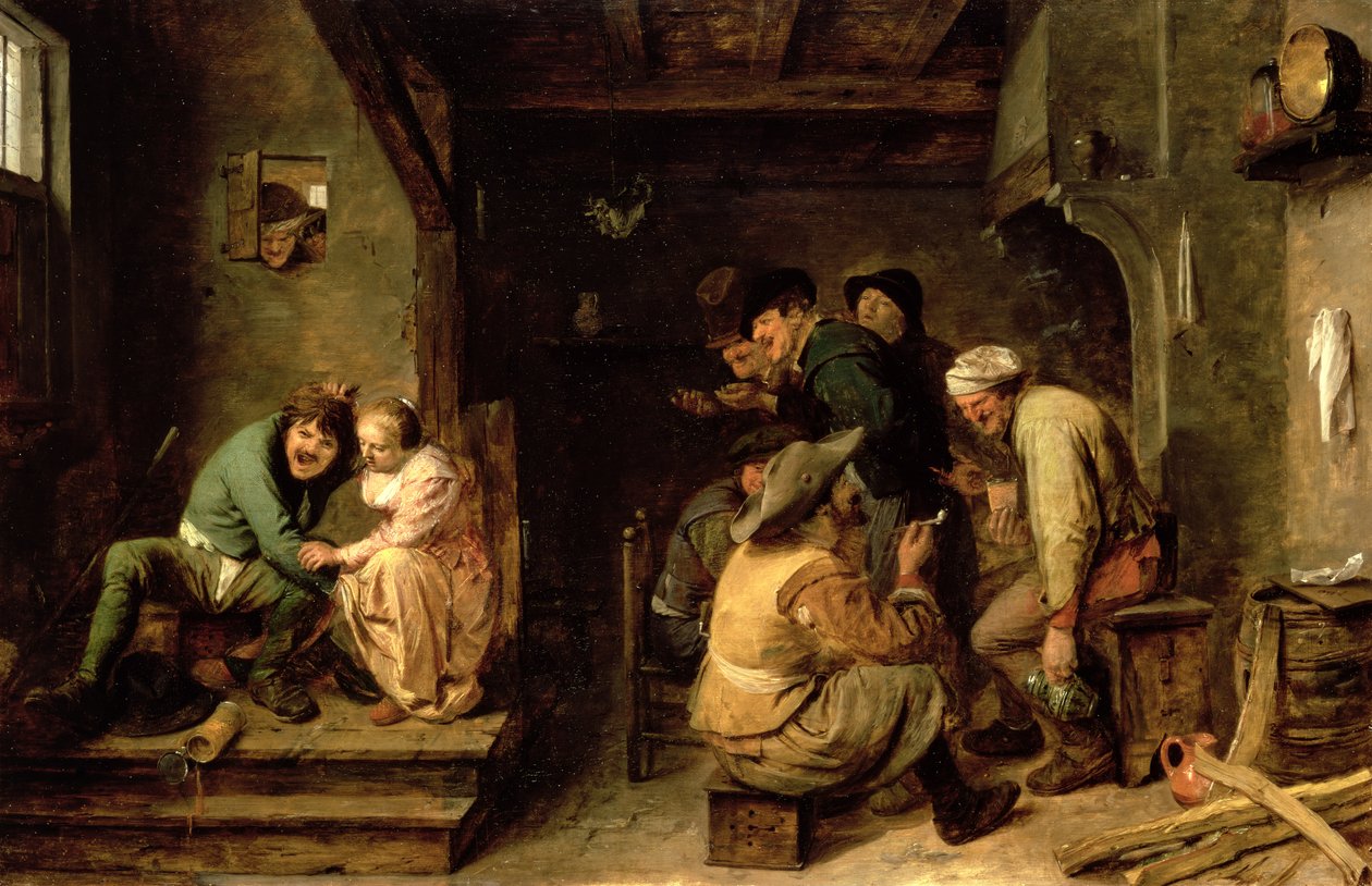 تافيرن سين ، c.1635 (زيت على خشب البلوط) بواسطة أدريان بروير